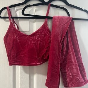 Athleta velvet workout set